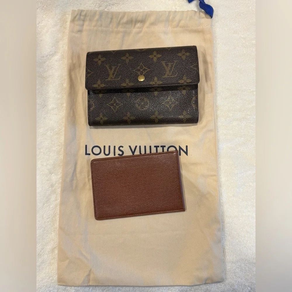 2 piece Louis Vuitton Monogram Trifold Wallet and Insert - Picture 2 of 13